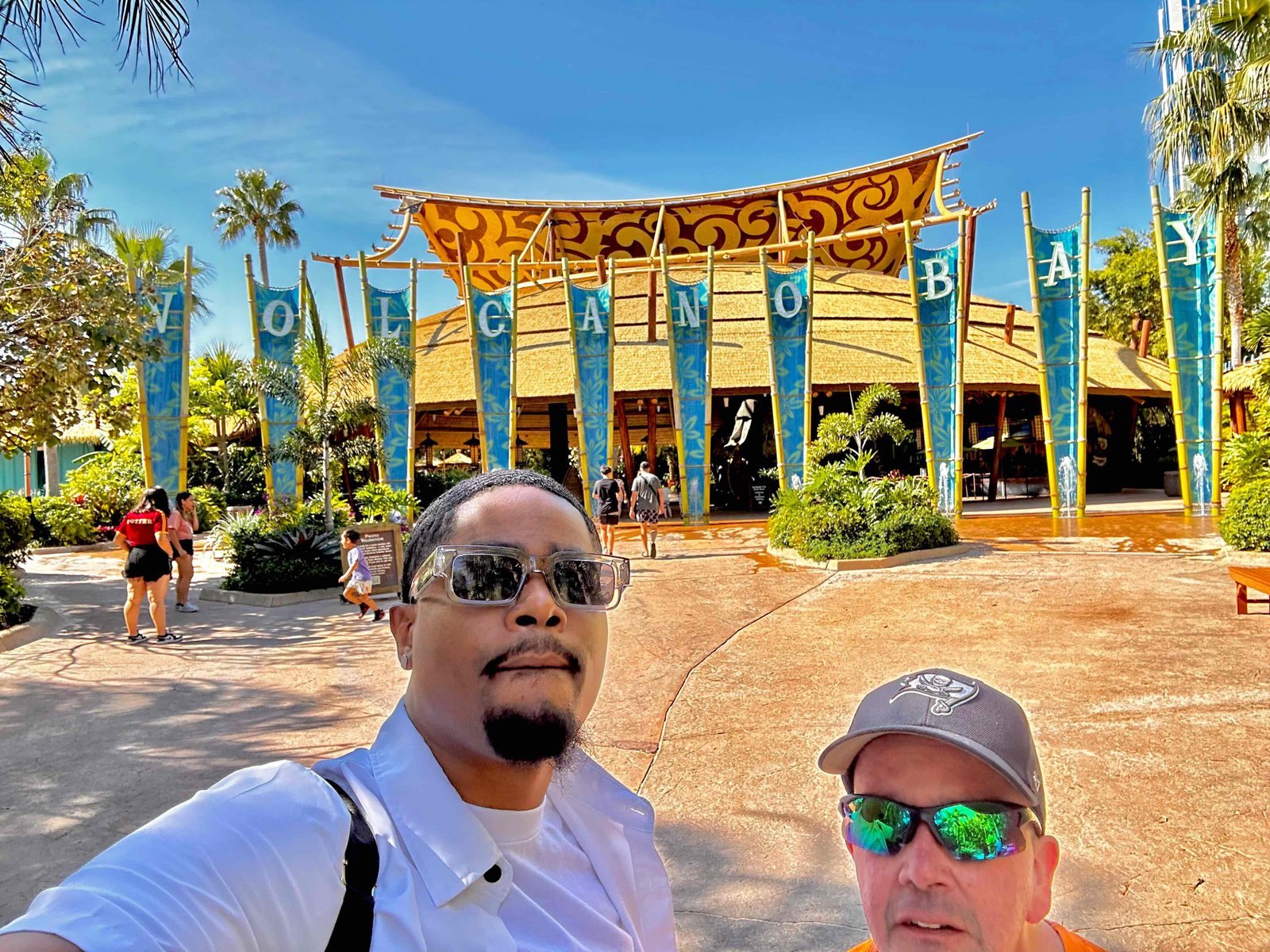 Community members enjoying a theme park outing